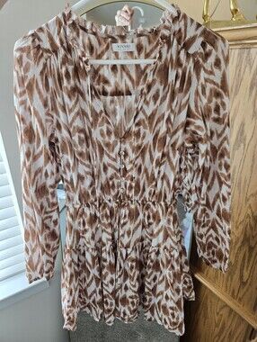 Kivari Brown Ecru Mini Sundress Size 6